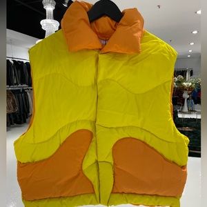 ERL Orange & Yellow Down Woven Puffer Vest